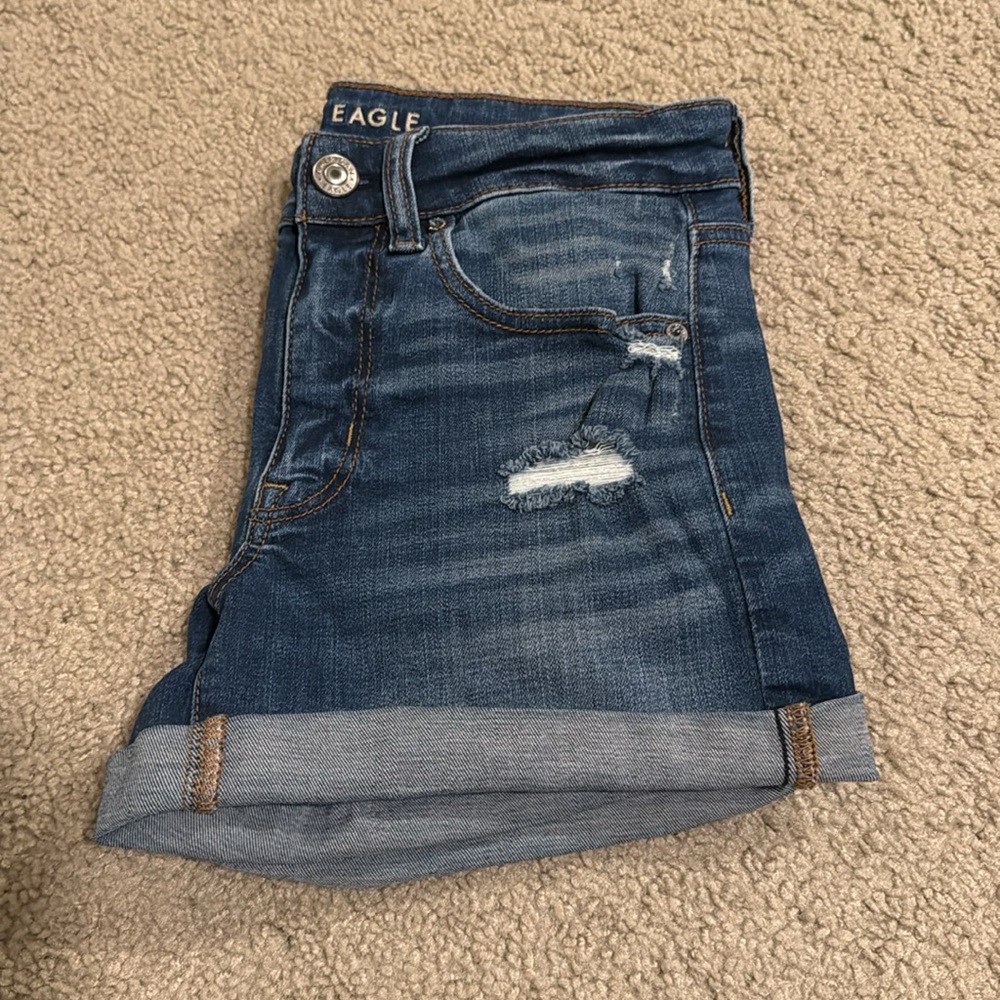 American Eagle Midi Jean Shorts Medium Wash